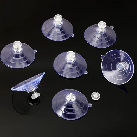 12 Grandes Ventouses Ventouses en Plastique Ventouse Anti-Collision Transparente en Caoutchouc Vis Écrou en Métal Ventouse Solide en PVC Transparent Remplacement avec Écrou de Vis (60M5-10) (1/4)