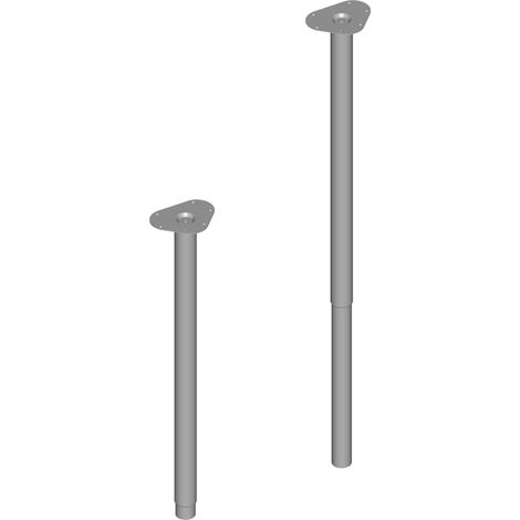 DIY, Unterbau-Möbelfuß 11133, Durchmesser 59x800-1200mm silber 4 Stk (1/2)