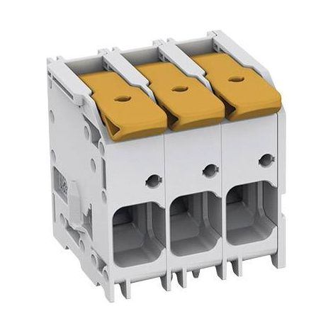 Wago – Borne pour circuits imprimés 16 mm² – 3 pôles – 1 pc – Connexion rapide avec levier – Pour montage en tableau électrique