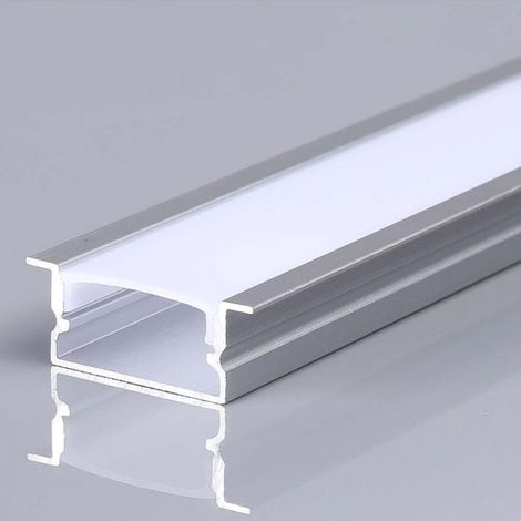 Perfil de aluminio V-TAC plateado para tira LED empotrada (longitud máxima: 12,4 mm) satinado 2000 x 20 x 10 mm (1/4)