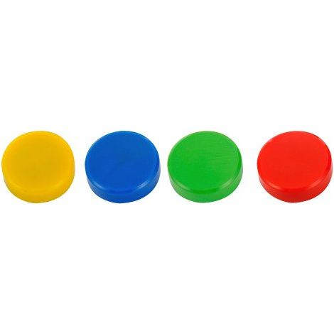 Plots magnétiques Budget – aimants Ø 35 mm couleurs assorties- Blister de 4 - Maxiburo