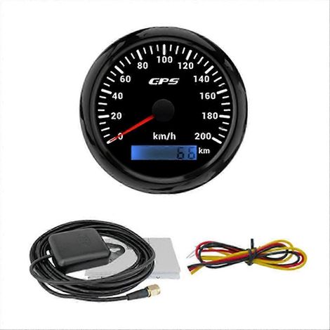 Compteur de vitesse GPS 85 mm avec antenne GPS pour bateau, voiture ou yacht (1/5)