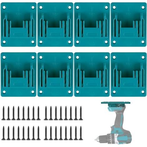Wandhalterung für Makita 18V Werkzeuge, 8-teiliges Set mit 32 Schrauben, Wandhalterung für Werkzeug und Akkuschrauber von Makita, Werkstatt-Aufbewahrung (Cyan Blau) (1/5)