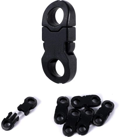 30 pièces boucles à clip rapide en plastique, trou 6 mm, pour bracelets Paracord, sangles caméra et accessoires DIY (1/5)