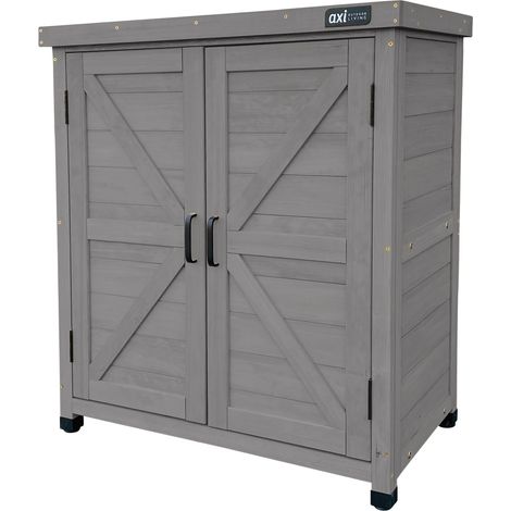 Axi Felix Armoire De Jardin En Bois Gris Foncé - 80 X 45 X 93 Cm Armoire Exterieur, Armoire À Outils Pour Le Jardin Avec Étagère/ Meuble Exterieur Rangement Pour Le Jardin