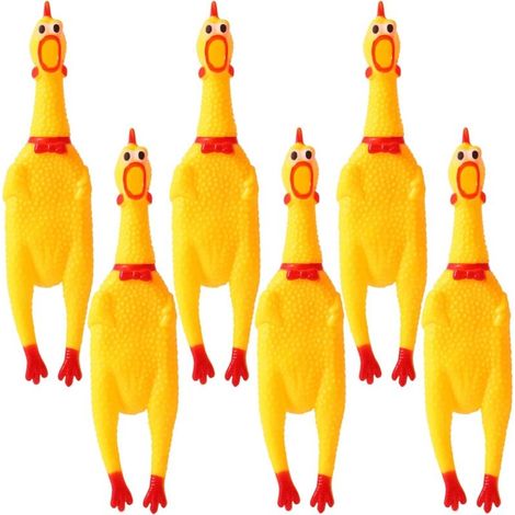 Poule qui crie farce et attrape jouet creatif pour enfants poule en caoutchouc qui hurle accessoire pour fêtes et anniversaires (1/5)