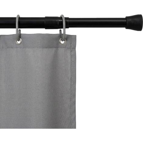 Duschvorhangstange ausziehbar in schwarz - 140-240 cm - Teleskopstange zum Einklemmen für Dusche, Lichterketten und Girlanden