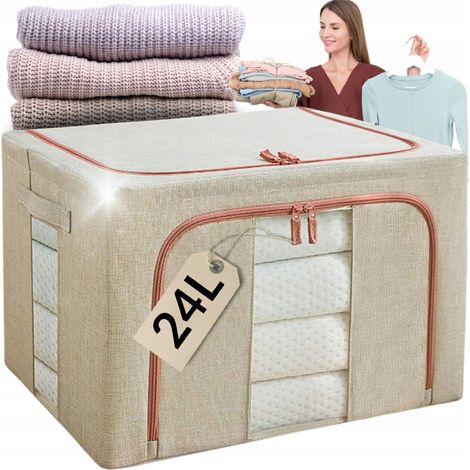 Organizer-Abdeckung für Bettwäsche, Kleidung, Bettdecken, Decken 40 x 30 x 20 cm, 24 l (1/5)