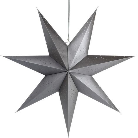 Dekorativer grauer Papierstern, 75 cm, durchbrochenes Design