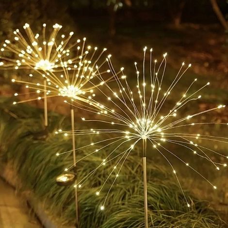 Guirlande Lumineuse Solaire - 120 LED Feu d'Artifice - 8 Modes d'Éclairage - Étanche IP65 - Pour Jardin, Terrasse, Décoration Festive - 4 Unités (1/5)