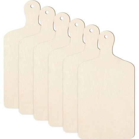 Life Lot de 6 planches à découper rectangulaires en contreplaqué avec poignée 23 x 14 cm pour sublimation, loisirs créatifs, Noël, Thanksgiving, décoration de cuisine (1/5)
