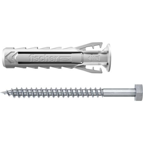 Cheville nylon à expansion SX Plus 14x70 avec collerette et vis, tous matériaux/Blister de 2