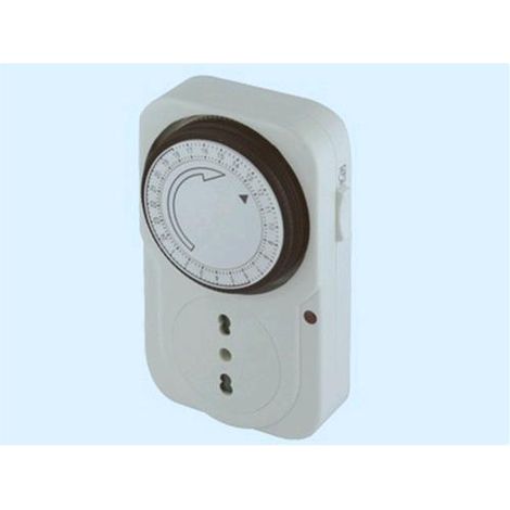 Timer Programmabile 24h Con Adattatore Presa 10/16a+T 250v-16a 1500w 1pz