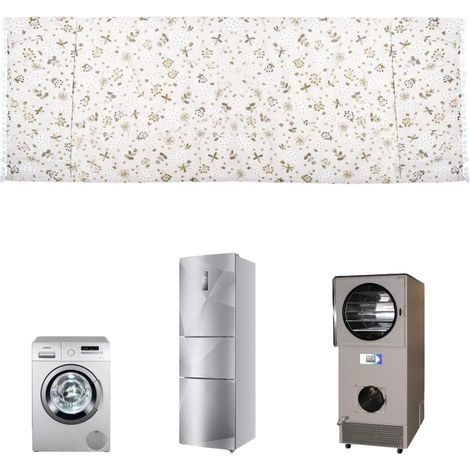 Housse Anti Poussiere Pour Refrigerateur - Machine A Laver Et Seche Linge - 130 x 55 Cm - Coton Lin - Avec Poches Laterales - 1 Piece (1/5)