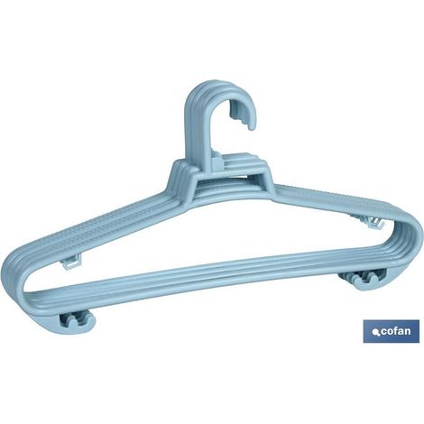Packung mit 6 hellblauen Kleiderbügeln, Modell Oslo, 38 x 18 cm