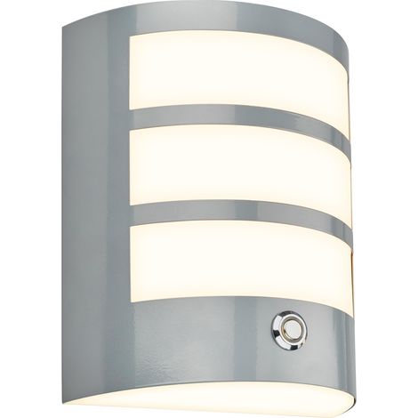 Applique murale LED sans branchement électrique avec touche, gradable par paliers, minuterie 15 min, lampe murale accu, extérieur,18x15x7 cm, chrome mat, Chrom-matt (1/5)