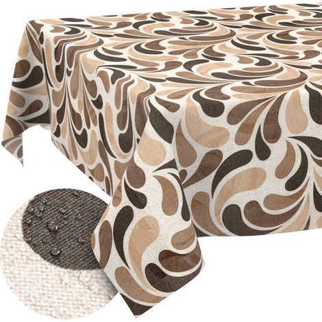 Nappe enduite Gouttes Beige 300x140 cm extérieur imperméable (1/5)