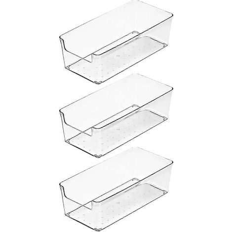 3er-Set Acryl-Aufbewahrungsboxen, transparente Schreibtisch-Organizer-Boxen für Make-up, Stifte, Unterwäsche und Schränke-Medium