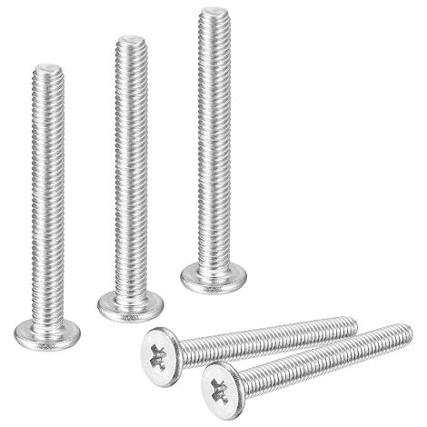 M3-0.5 x 25mm Flat Head Round Screw 304 Stainless Steel Phillips Drive Machine Screws Hardware Fastener for Furniture Connection (1/5)