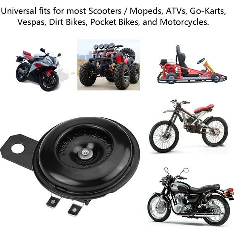 Klaxon électrique universel étanche moto, haut-parleur rond puissant pour scooter cyclomoteur dirt bike (1/5)
