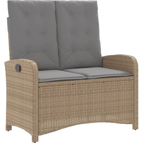 Maison Exclusive - Gartenbank Verstellbar mit Kissen Beige Poly R