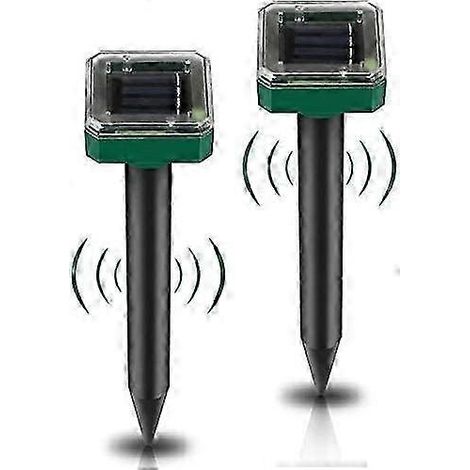 Répulsif à taupes ultrasonique solaire (lot de 2), répulsif à souris solaire d'extérieur, répulsif à taupes solaire