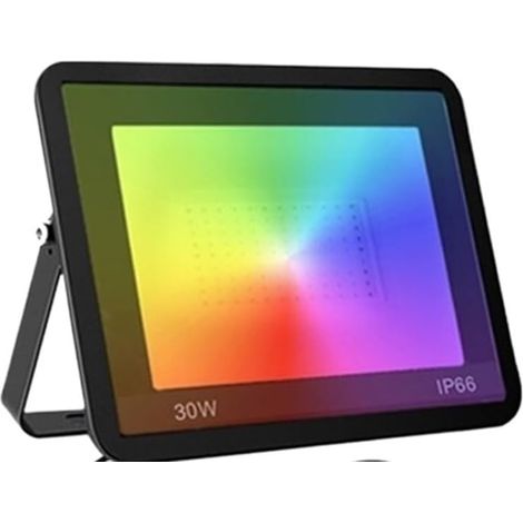Projecteurs LED d'extérieur, TUYA RGB projecteur intelligent APP commande vocale CCT 3000-6500K 30W 50W 100W AC for l'éclairage extérieur de fête de jardin pour cour, parking, patio, aire de jeux(30W) (1/5)