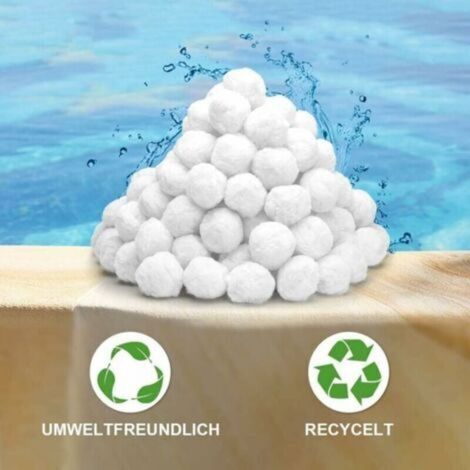 200g Balles Filtrantes, Réutilisables Balle Filtrante Piscine,Remplacer de Sable Filtration Piscine,Convient aux systèmes de Filtration pour Piscine (1/2)