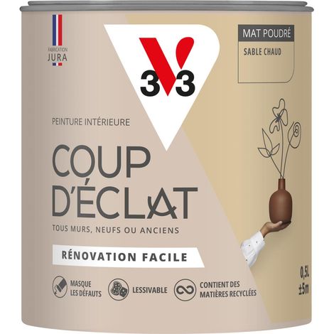 Peinture murale intérieure Coup d'Éclat® V33 Sable chaud Mat Poudré 0,5L