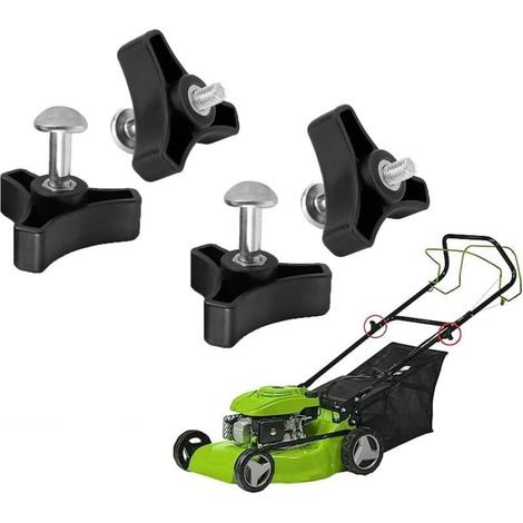 Écrou papillon et vis à tête fraisée pour tondeuse à gazon, lot de 4 boulons universels en plastique pour poignée de tondeuse à gazon, pièces et accessoires pour tondeuse à gazon.