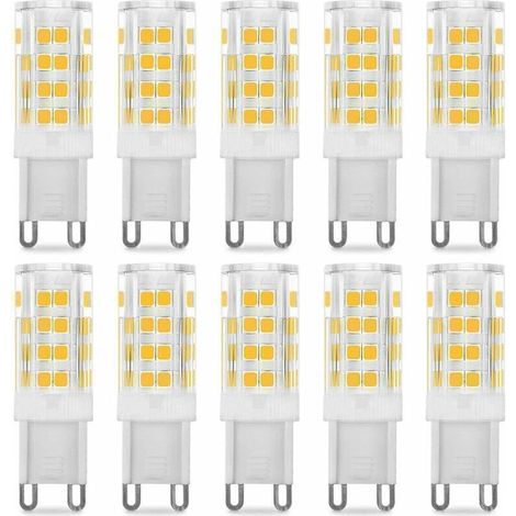 Pack de 10 Ampoule LED G9 5W, Equivalent 40W , Blanc Chaud 3000k, 220-240V, 360° angle de faisceau
