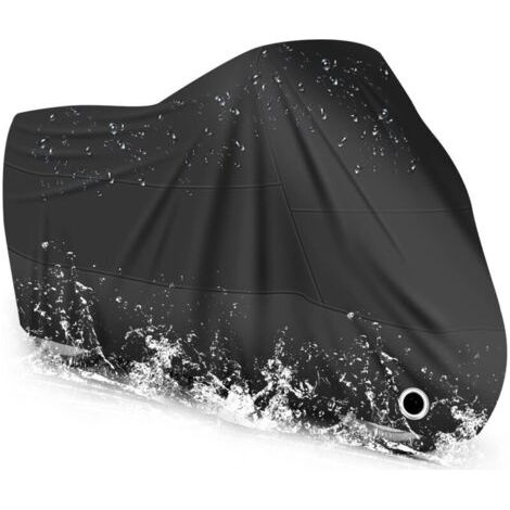 Pair Housse de Protection Moto Imperméable 190T – Anti-Poussière, Anti-UV, Résistante à la Pluie et au Vent – Couverture Extérieure Noire