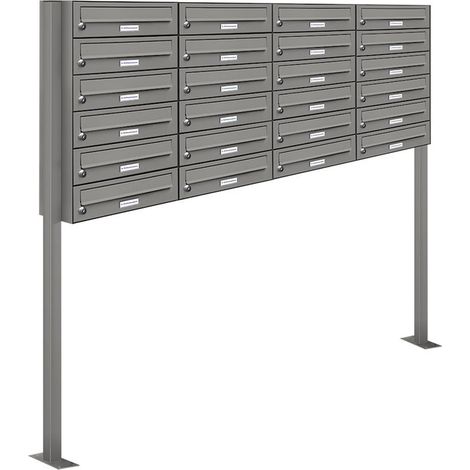 24er Premium Standbriefkasten RAL 9007 freistehend Postkasten Ständer 4x6 (1/5)