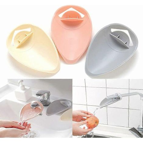 Rallonge de robinet pour enfants, rallonge de robinet en plastique pour enfants, rallonge de poignée d'évier, pour évier de cuisine ou de salle de bain, 3 pièces (1/5)