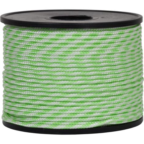 corde tresse tricotée Blanc/Vert Néon