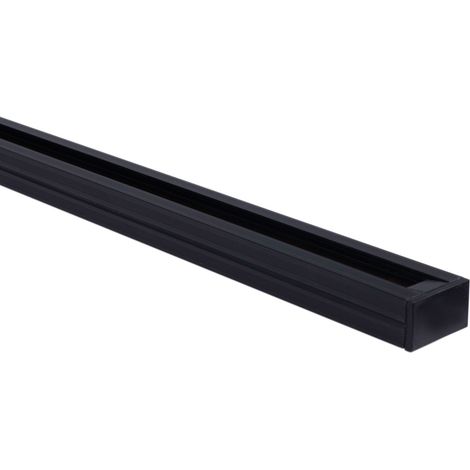 Carril Monofásico De PVC Para Focos LED - Superficie - 2 Metros - Negro (1/5)