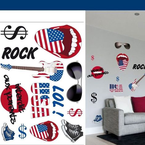 Planche de stickers muraux États-Unis