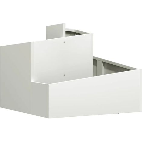 Cache-pot de jardin moderne extérieur 60 x 60 x 50 cm en acier laminé à froid blanc