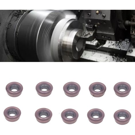 Porte-fraises en carbure indexable CNC 10 pièces, revêtues de carbure, pour tour à métaux, outil de coupe RDMT0802MOTN (1/5)