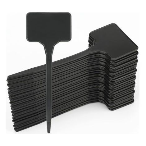 FENOPLASTICALot de 50 étiquettes en plastique épais pour plantes - Noir (1/5)