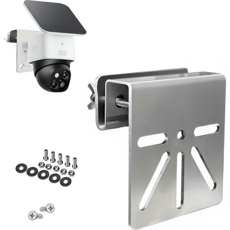 Support Gouttière Caméra Extérieur en Acier Inoxydable Anti-Rouille, Installation sans Perçage pour SoloCam S340 E30 Tapo C425, Support Caméra Solaire Universel avec Vis 1/4", Maintien Stable (1/5)
