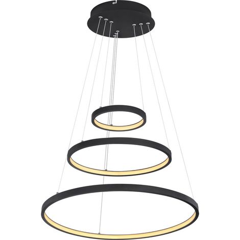 Lámpara colgante - negro - Ralph - metal - Ø 51cm - LED - (1/4)