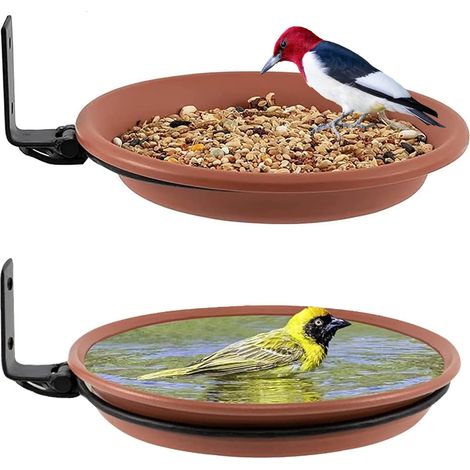 JSSEVN-2 Pcs Suspendre Mangeoire Oiseaux Exterieur, Abreuvoir Oiseaux Exterieur, Bains pour Oiseaux Sauvages, Abreuvoir pour Balcon (1/5)