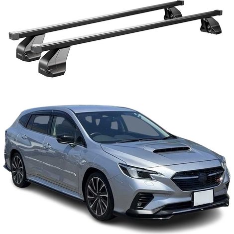 OMAC Barres de toit transversales en acier pour Subaru Levorg 2015-2020 – Antivol inclus – Testées City Crash – DIN 75302:2019 – ISO/PAS 11154:2006 – Charge max 75 kg Noir