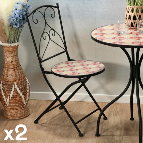 Chaise de jardin motif 70s (lot de 2) GRENADE (1/5)