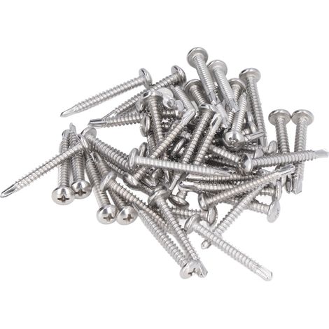 Vis Autoperceuse Acier Inoxydable 304 Tête Ronde M4.8x38mm Pour Menuiserie Et Métal - Lot De 50 (1/5)