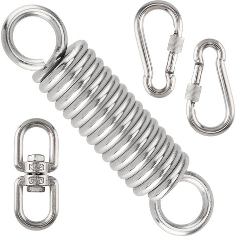 Hanging Chair Kit Spring Swing Spring for Hanging Chair, Hammock, Swing Spring with 360 Rotating Swivel and 2 Carabiners (1/5)