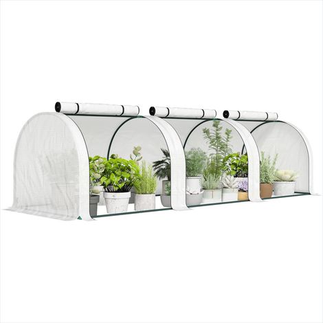 Serre de jardin Mini serre tunnel 295 x 100 x 80 cm acier PE (1/5)