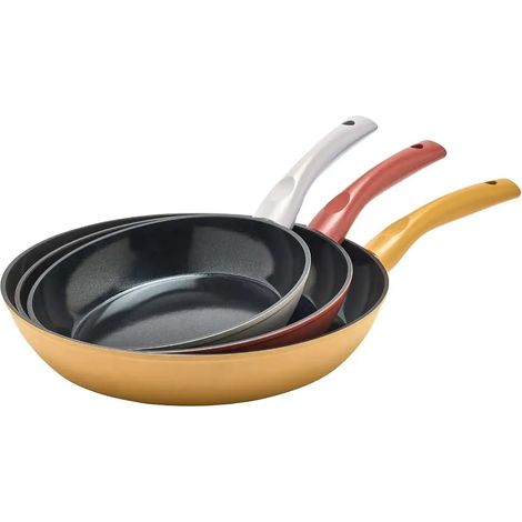 3 Poêles Vitamine Alu Forgé Ø20/24/28cm Manche Bakélite (1/5)