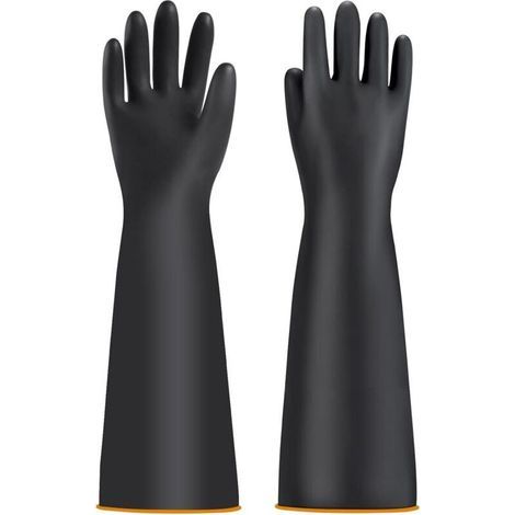 Gants Chimiques - Longueur 55 9 Cm - Résistants Acides Et Alcalins - Imperméables - Pour Entretien Industriel Et Laboratoire - Lot De 1 Paire (1/5)